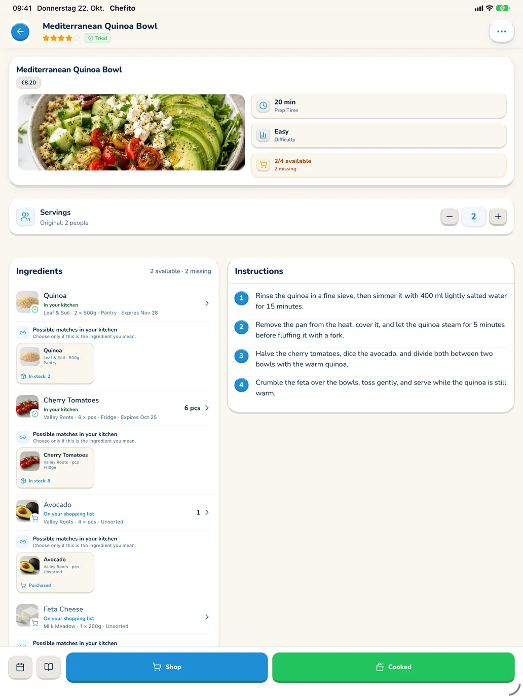 Recipes that stay organized